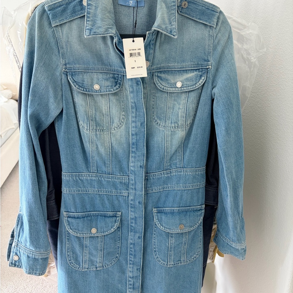 7 For All Mankind Denim Utility Dress Small - Picture 6 of 7